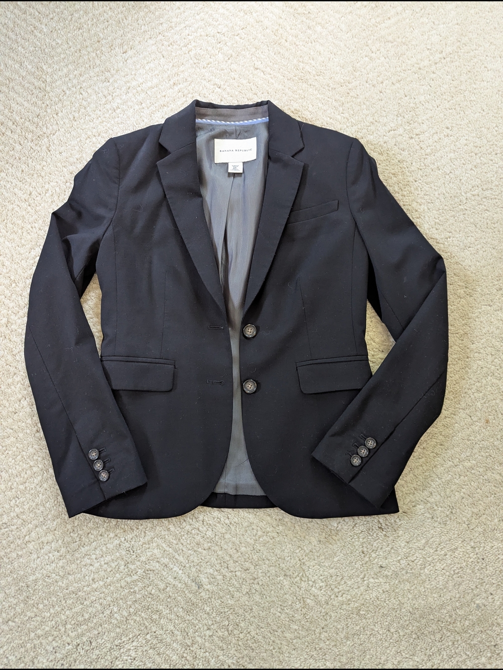 Banana Republic Black Two-Button Tailored Blazer